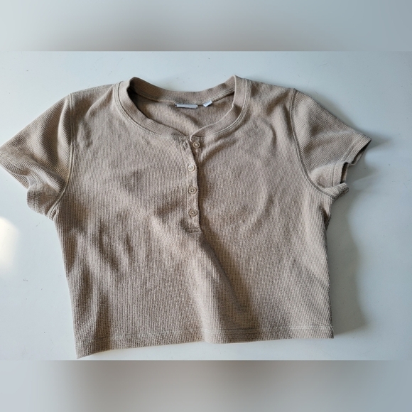 Sunday Best Aritzia Waffle-Knit Crop Top Small - Picture 1 of 8